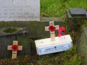 Close up of the Grave Furniture designed, produced and placed by Students at West Leeds Academy.