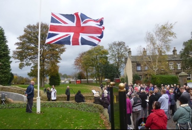 Our Union Flag raised from Bramley Villagers Bucket Collection - 12 ft by 8 ft.