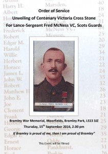 Fred McNess Order of Service Front Cover
