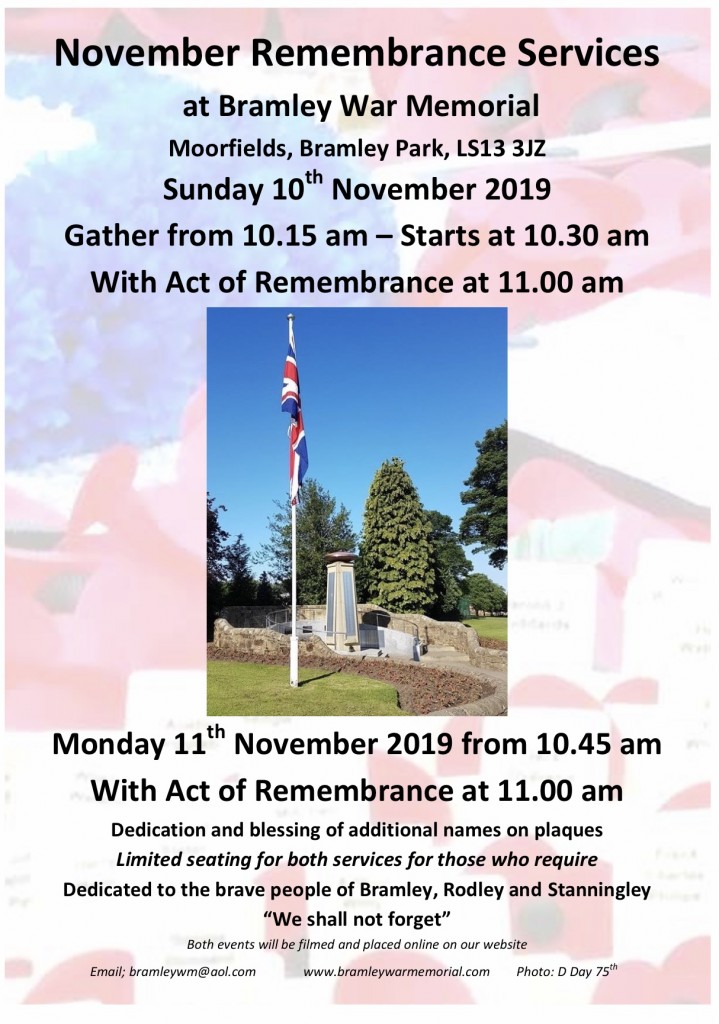 Remembrance Services 2019