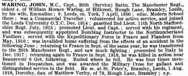 Captain John Waring MC